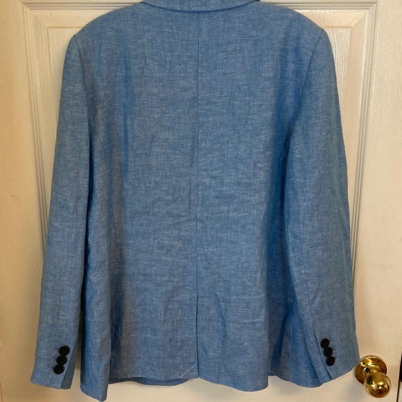 Talbots Light Blue Linen Blazer - Picture 6 of 10
